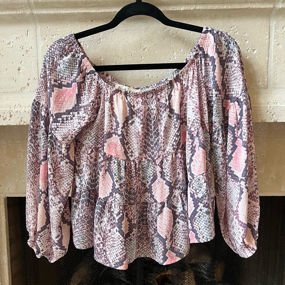 Pink snake skin blouse